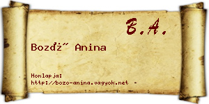 Bozó Anina névjegykártya